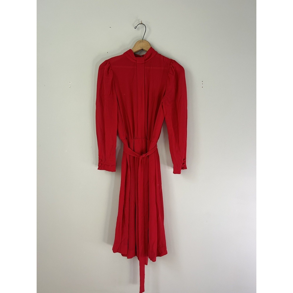 Vintage 60s Carillon‎ union made Tie Red Dress Size 8 M/L